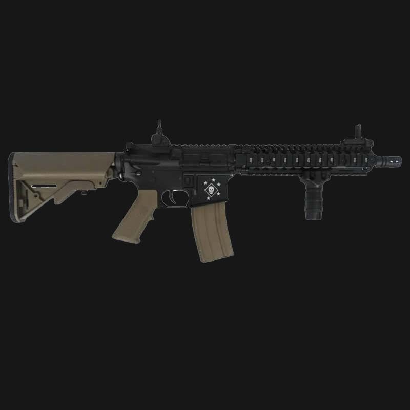 Mitra elettrico softair professionale tipo M4 CQB nero con calcio tan
