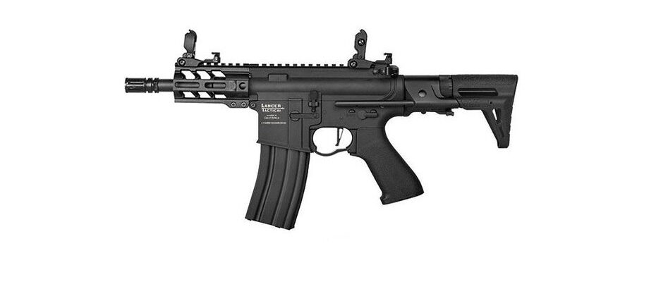 Fucile elettrico Enforcer Battle Hawk 4" PDW di Lancer Tactical nero